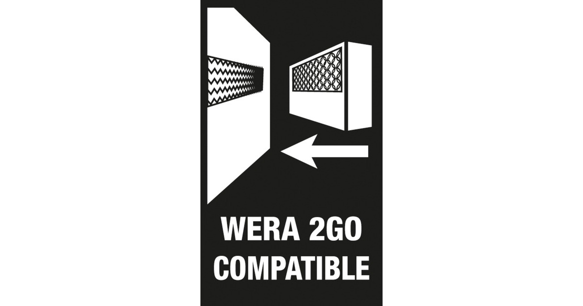 Wera 2go 2 Werkzeug-Container, Tasche schwarz, mit Tragegriff und