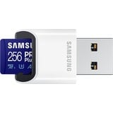 SAMSUNG PRO Plus 256 GB SDXC (2023), Speicherkarte UHS-I U3, Class 10, V30, inkl. USB-Adapter