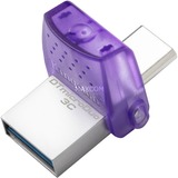 Kingston DataTraveler microDuo 3C 64 GB, USB-Stick violett/transparent, USB-A 3.2 Gen 1, USB-C 3.2 Gen 1