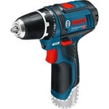 Bosch Akku-Bohrschrauber GSR 12V-15 Professional solo, 12Volt blau/schwarz, ohne Akku und Ladegerät, L-BOXX