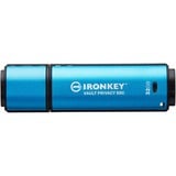 Kingston IronKey Vault Privacy 50 32 GB, USB-Stick hellblau/schwarz, USB-C 3.2 Gen 1