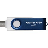 Patriot Xporter X550 64GB, USB-Stick blau/weiß, USB-A und USB-C 3.2 Gen 1