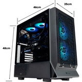 Thermaltake Toughline Liquid C300i, Gaming-PC schwarz/transparent, Windows 11 Home 64-Bit