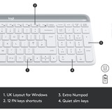 Logitech MK470 Slim Combo, Desktop-Set weiß, DE-Layout, Scherenmechanik