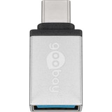 goobay USB 3.2 Gen 1 Adapter, USB-C Stecker > USB-A Buchse silber, OTG Super Speed