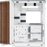 APNX V1-W-WT-v1, Tower-Gehäuse weiß/holz, Tempered Glass x 2