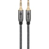 goobay Plus Audio Verbindungskabel AUX 3,5mm stereo schwarz/silber, 3 Meter