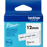 Brother Schriftband Btag-131 12mm, schwarz auf transparent, nicht laminiert