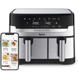 Tefal Doppel-Heißluftfritteuse Dual Easy Fry & Grill edelstahl/schwarz, 2.700 Watt, 2 Körbe 5,2 Liter + 3,1 Liter	