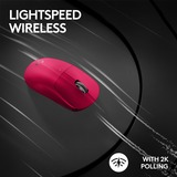 Logitech PRO X SUPERLIGHT 2, Gaming-Maus magenta, 2,4-GHz-LIGHTSPEED, kompatibel mit Windows und macOS