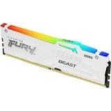 Kingston FURY DIMM 16 GB DDR5-6400, Arbeitsspeicher weiß, KF564C32BWEA-16, FURY Beast RGB, INTEL XMP, AMD EXPO