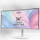 MSI Modern MD342CQPWDE, LED-Monitor 86.4 cm (34 Zoll), weiß, WQHD, VA, Curved, Adaptive-Sync, HDMI, Displayport, USB-C, 120Hz Panel