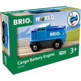 BRIO World Blaue Frachtlok mit Batterie, Spielfahrzeug blau/weiß