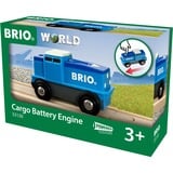 BRIO World Blaue Frachtlok mit Batterie, Spielfahrzeug blau/weiß