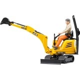 bruder JCB Mikrobagger 8010 CTS und Bauarbeiter, Modellfahrzeug gelb