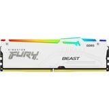 Kingston FURY DIMM 32 GB DDR5-5600  , Arbeitsspeicher weiß, KF556C40BWA-32, FURY Beast RGB, INTEL XMP