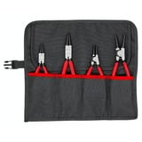 KNIPEX Sicherungsringzangen-Set Ø 12 - 60mm, 4-teilig rot, 4x gerade Spitzen, in Rolltasche