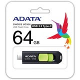 ADATA UC300 64 GB, USB-Stick schwarz/grün, USB-C 3.2 Gen 1