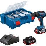 Bosch Akku-Schlagbohrschrauber GSB 18V-55 Professional, 18Volt + Zubehör blau/schwarz, 2x Li-Ion Akku 4,0Ah, L-Case, 82-teiliges Zubehör