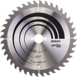 Bosch Kreissägeblatt Optiline Wood, Ø 250mm, 40Z Bohrung 30mm, für Handkreissägen