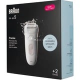 Braun Silk-épil 5-011, Epiliergerät weiß/silber, incl. Aufbewahrungsbeutel, Massageaufsatz