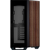 APNX V1-W-BK-v1, Tower-Gehäuse schwarz/holz, Tempered Glass x 2