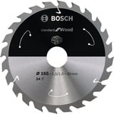 Bosch Kreissägeblatt Standard for Wood, Ø 165mm, 24Z Bohrung 30mm, für Akku-Handkreissägen