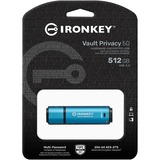 Kingston IronKey Vault Privacy 50 512 GB, USB-Stick hellblau/schwarz, USB-A 3.2 Gen 1