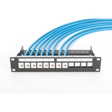 Digitus DN-91420, Patchpanel schwarz, Rackmount (1 HE), 12-Port