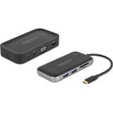 DeLOCK USB-C Docking Station FHD HDMI+VGA, Dockingstation HDMI, VGA, USB-A, USB-C, 3,5mm, SD/MicroSD