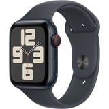 Apple Watch SE, Smartwatch schwarz, Aluminium, 44 mm, Sportarmband Mitternacht M/L, Cellular