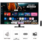 SAMSUNG Smart Monitor S43DM702UU, LED-Monitor 108 cm (43 Zoll), schwarz, UltraHD/4K, VA, WLAN, Bluetooth