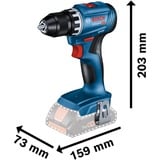 Bosch Akku-Bohrschrauber GSR 18V-45 Professional, 18Volt blau/schwarz, 2x Li-Ionen Akku 2,0Ah, in L-Case