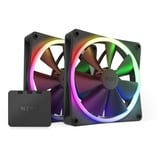 NZXT F140 RGB Twin Pack 140x140x26, Gehäuselüfter schwarz, 2er Pack inkl. RGB & Fan Controller, 140 mm