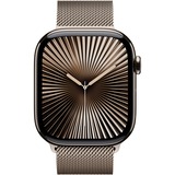 Apple Watch Series 10, Smartwatch Titan Natur, Titangehäuse, 46 mm, Milanaise Armband natur M/L, Cellular