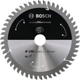 Bosch Kreissägeblatt Standard for Aluminium, Ø 140mm, 50Z Bohrung 20mm, für Akku-Handkreissägen