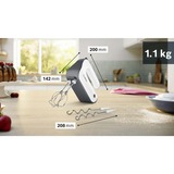 Bosch Handmixer Styline MFQ49300 weiß/dunkelsilber, 850 Watt, Rührbesen "FineCreamer"