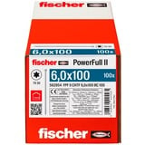 fischer Holzbauschraube PowerFull II 6,0x100 ZK TX VG 100 Stück, Vollgewinde, verzinkt