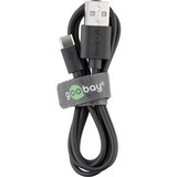 goobay USB-C Ladeset 5 Watt, Ladegerät schwarz, 1 Meter Kabel USB-A > USB-C