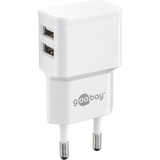 goobay Micro-USB Dual-Ladeset 18 Watt, Ladegerät weiß, 2,4 A, 1 Meter Kabel USB-A > Micro-USB