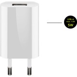 goobay USB-C Ladeset 5 Watt, Ladegerät weiß, 1 Meter Kabel USB-A > USB-C