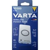 VARTA Wireless Powerbank 10.000 weiß, 10.000 mAh, Qi, Power Delivery, Quick Charge 3.0