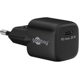 goobay USB-C Schnellladegerät Nano, PD, GaN, 20 Watt schwarz, 1x USB-C, Power Delivery 3.0