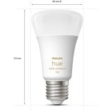 Philips Hue White Ambiance Starter-Kit E27, LED-Lampe drei Lampen, eine Hue-Bridge, ein Dimmschalter, ersetzt 60 Watt