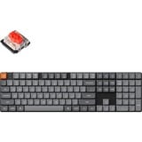 Keychron K5 Max, Gaming-Tastatur grau/orange, DE-Layout, Gateron Low Profile 2.0 Mechanical Red, Hot-Swap, Aluminiumrahmen, RGB