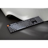 Keychron K5 Max, Gaming-Tastatur grau/orange, DE-Layout, Gateron Low Profile 2.0 Mechanical Red, Hot-Swap, Aluminiumrahmen, RGB