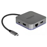 DeLOCK USB-C Dockingstation grau, HDMI, Power Delivery, RJ-45