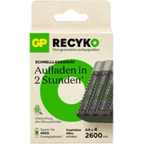 GP Batteries USB Akkuladegerät M452, mit 4 Ladeslots grau, inkl. 4x GP Akkus AA 2.600mAh