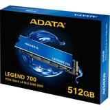 ADATA LEGEND 700 512 GB, SSD blau/gold, PCIe 3.0 x4, NVMe 1.4, M.2 2280