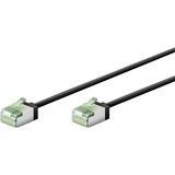 goobay Ultraflexibles Cat.8.1 Patchkabel slim, U/FTP schwarz, 2 Meter, extrakurze Stecker